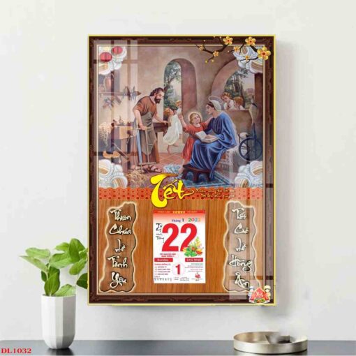Tranh lịch tôn giáo gia đình đức chúa treo tường TL37