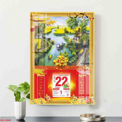 Tranh lịch phong cảnh dòng sông quê treo tường TL61