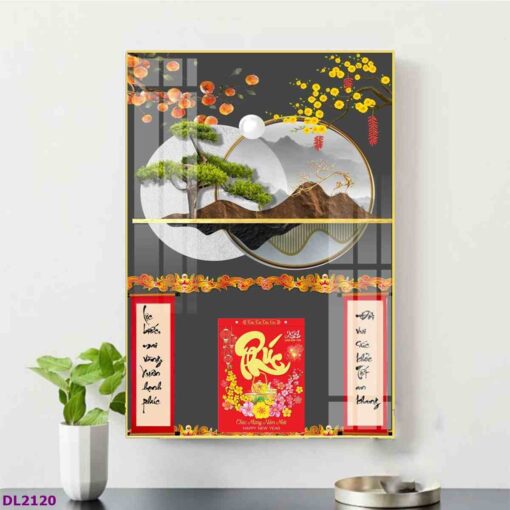 Tranh lịch phong cảnh cây xanh nghệ thuật treo tường TL89