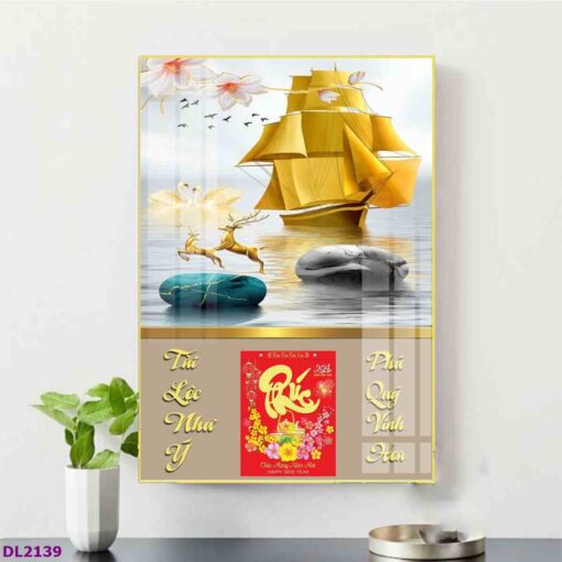Tranh lịch thuận buồm xuôi gió treo tường TL83