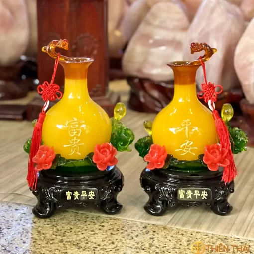Cặp bình vàng tài lộc phong thuỷ DPT05
