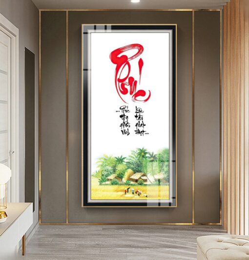 Tranh tráng gương thư pháp chữ phúc TG3250