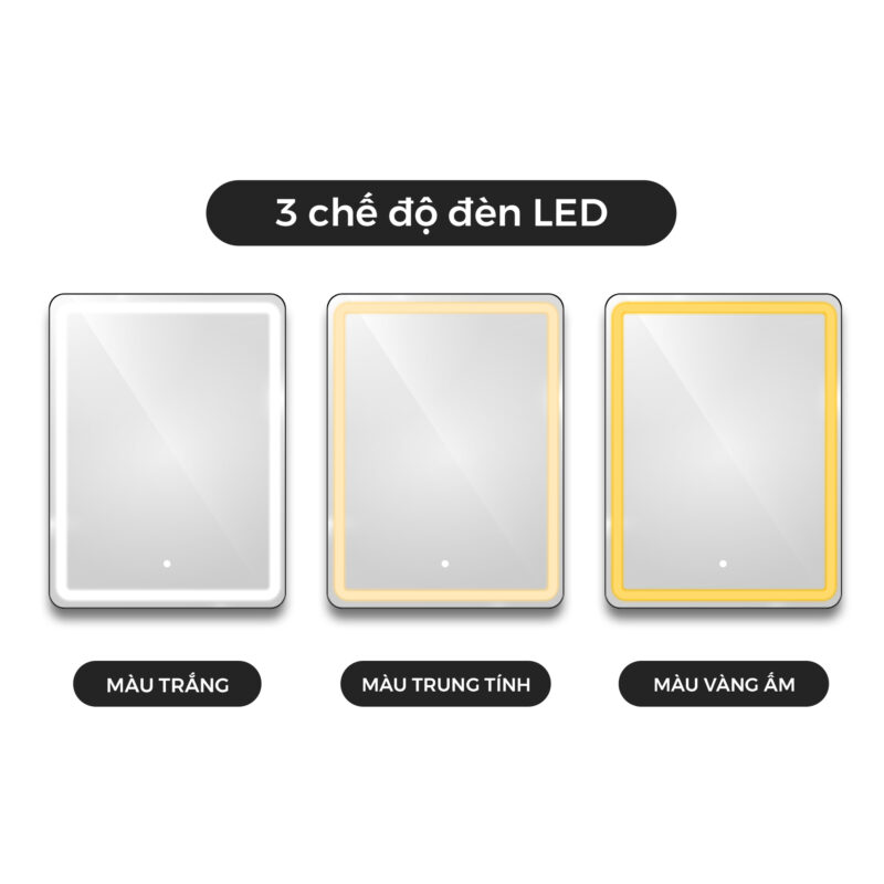 Gương đèn led tròn cao cấp trang trí nội thất GC86 - Ảnh 4