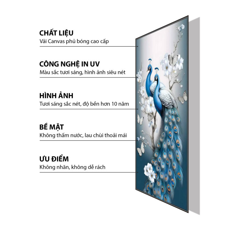Tranh dán tường 3D bình cây xanh tươi mát TDT249 - Ảnh 2