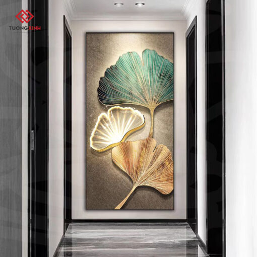 Tranh tráng gương chiếc lá nghệ thuật TG3413