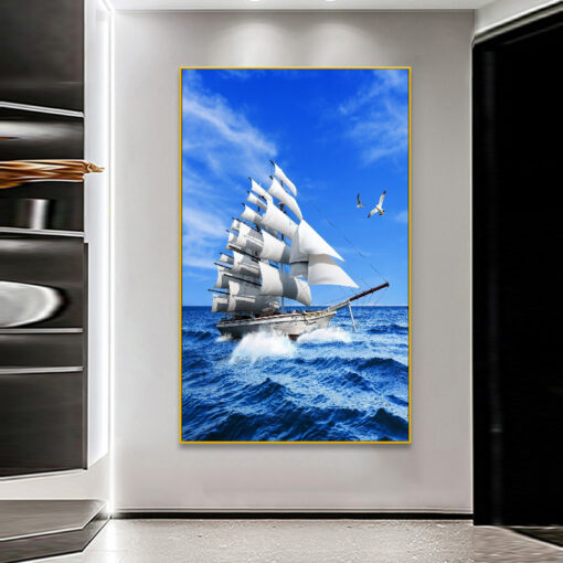 Tranh tráng gương Thuận Buồm Xuôi Gió TG3418