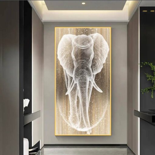 Tranh dán tường 3D voi nghệ thuật TDT181