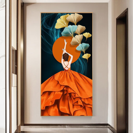 Tranh dán tường 3D cô gái nghệ thuật TDT217