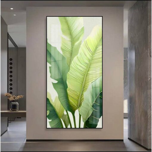 Tranh dán tường 3D lá cây xanh TDT191