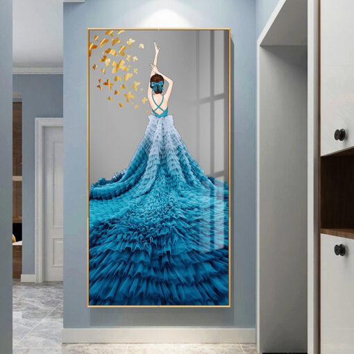 Tranh dán tường 3D cô gái nghệ thuật TDT220