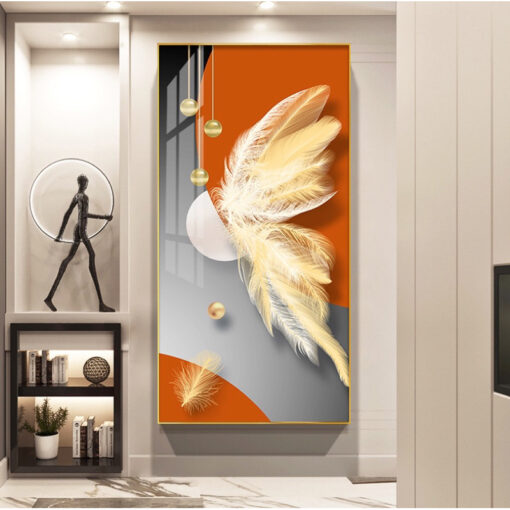 Tranh dán tường 3D lông vũ nghệ thuật TDT222