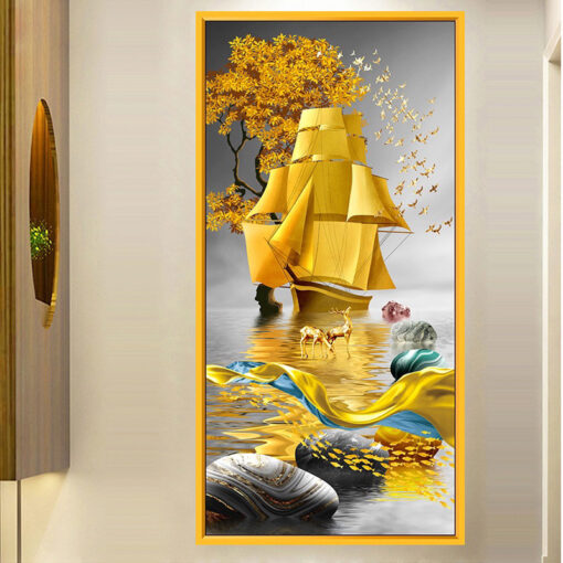 Tranh dán tường 3D thuận buồm xuôi gió TDT223