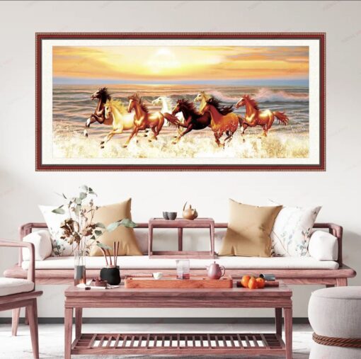 Tranh dán tường 3D mã đáo thành công TDT257