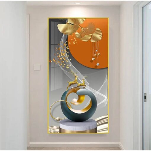 Tranh dán tường hươu 3D hiện đại TDT207