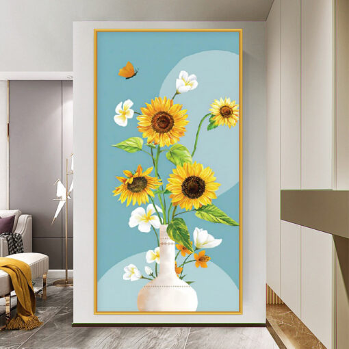 Tranh dán tường 3D hoa hướng dẫn TDT245