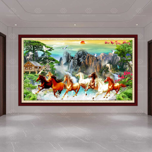 Tranh dán tường 3D mã đáo thành công TDT108