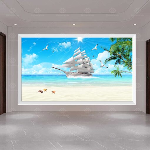 Tranh dán tường 3D thuận buồm xuôi gió TDT118