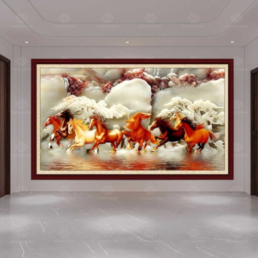 Tranh dán tường 3D mã đáo thành công TDT13