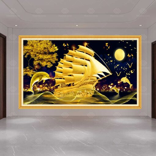 Tranh dán tường 3D thuận buồm xuôi gió TDT120