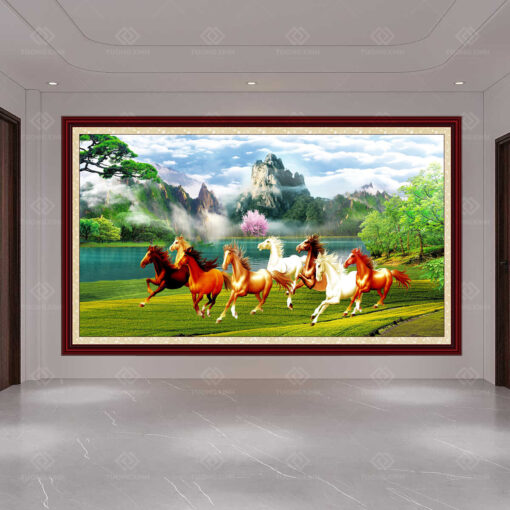 Tranh dán tường 3D mã đáo thành công TDT123