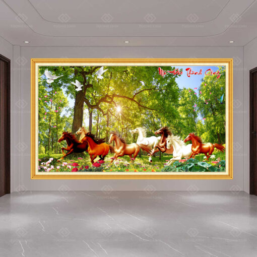 Tranh dán tường 3D mã đáo thành công TDT136