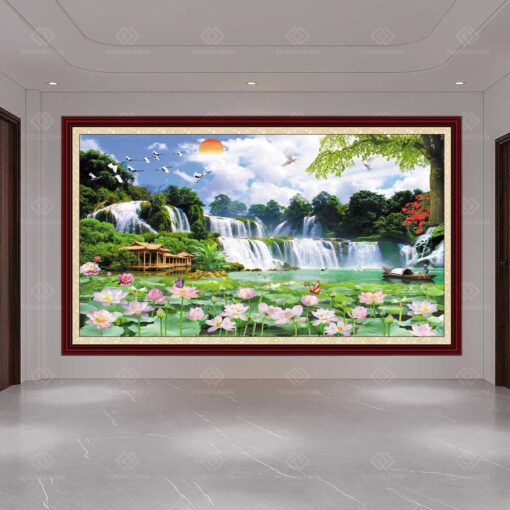 Tranh dán tường 3D sơn thủy hữu tình TDT36