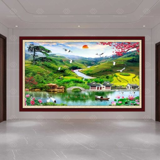 Tranh dán tường 3D phong cảnh TDT38