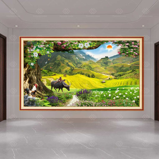 Tranh dán tường 3D phong cảnh TDT46