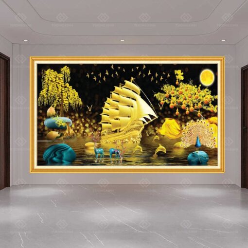 Tranh dán tường 3D thuận buồm xuôi gió TDT60