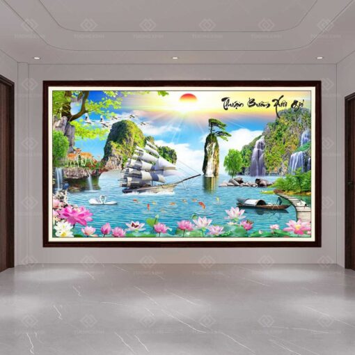 Tranh dán tường 3D thuận buồm xuôi gió TDT65