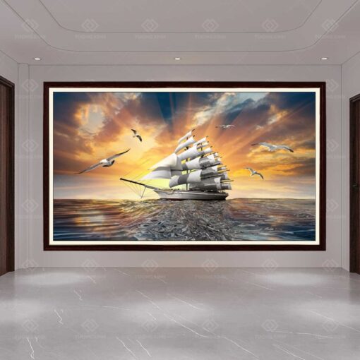 Tranh dán tường 3D thuận buồm xuôi gió TDT66