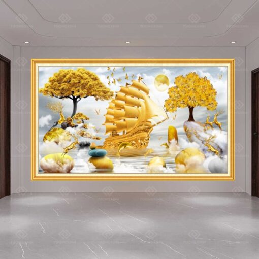 Tranh dán tường 3D thuận buồm xuôi gió TDT68