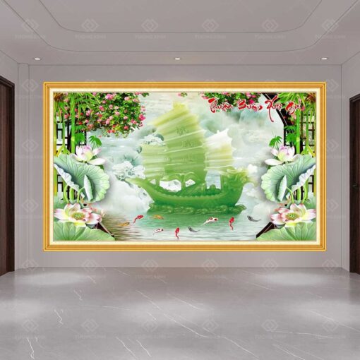 Tranh dán tường 3D thuận buồm xuôi gió TDT69