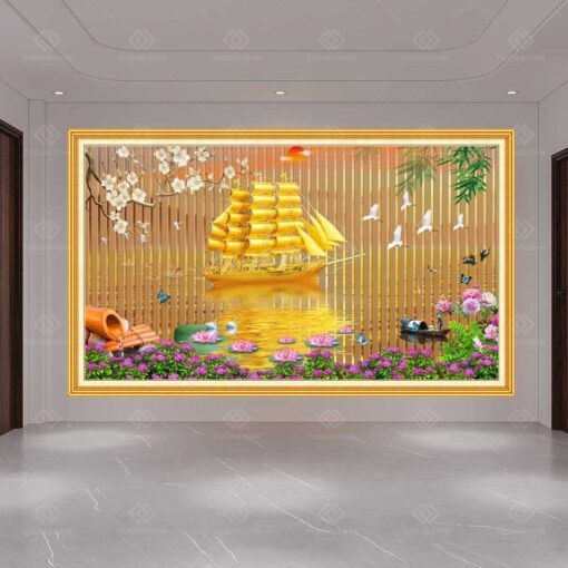 Tranh dán tường 3D thuận buồm xuôi gió TDT70