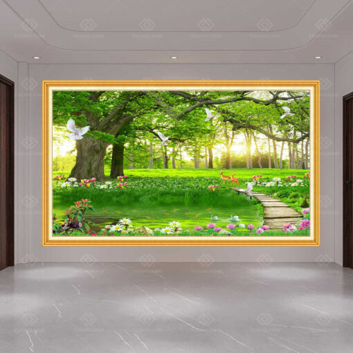 Tranh dán tường 3D phong cảnh TDT80