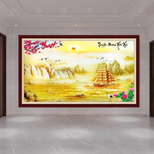 Tranh dán tường 3D thuận buồm xuôi gió TDT87