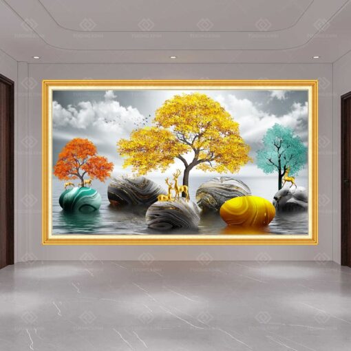 Tranh dán tường 3D phong thủy TDT93