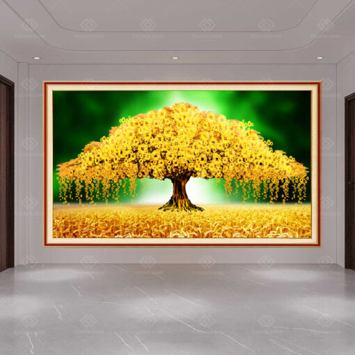 Tranh dán tường 3D cây lộc vàng TDT96