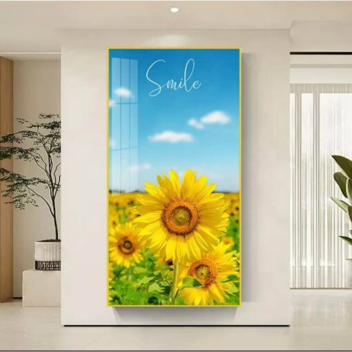 Tranh dán tường 3D hoa hướng dương TDT183