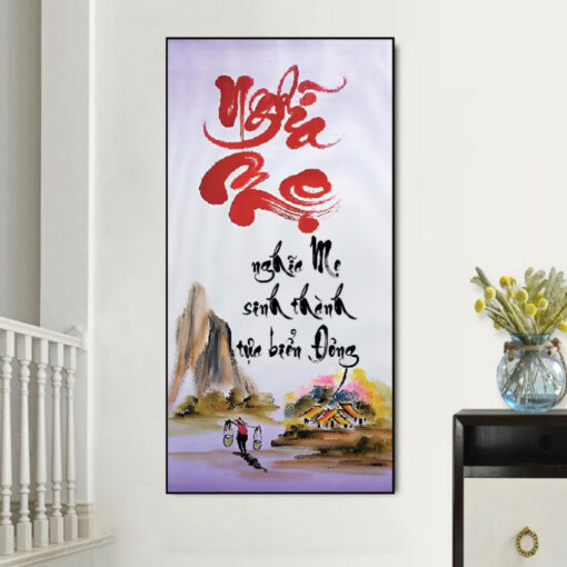 Tranh dán tường 3D công cha nghĩa mẹ TDT213