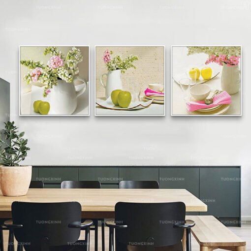 Tranh tráng gương trang trí phòng ăn TG3420