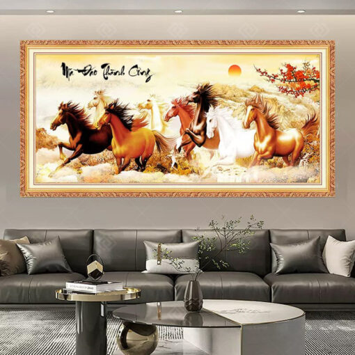 Tranh dán tường 3D mã đáo thành công TDT140