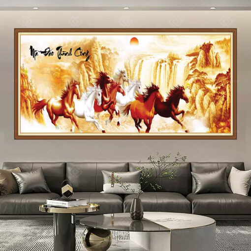 Tranh dán tường 3D mã đáo thành công TDT150