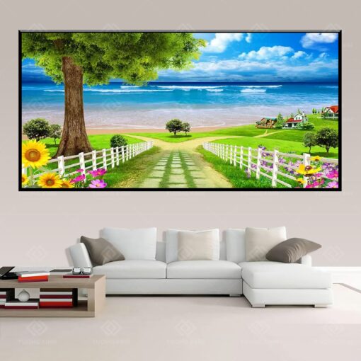 Tranh dán tường 3D phong cảnh TDT175