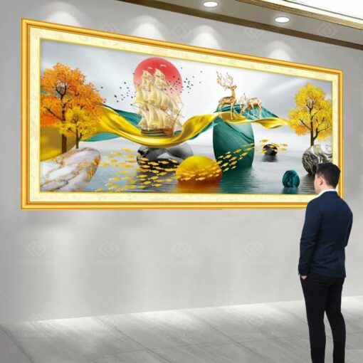 Tranh dán tường 3D phong thuỷ TDT155