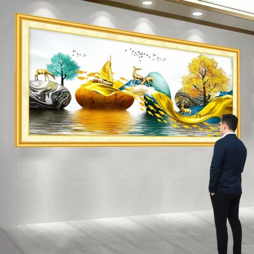 Tranh dán tường 3D phong thuỷ TDT158