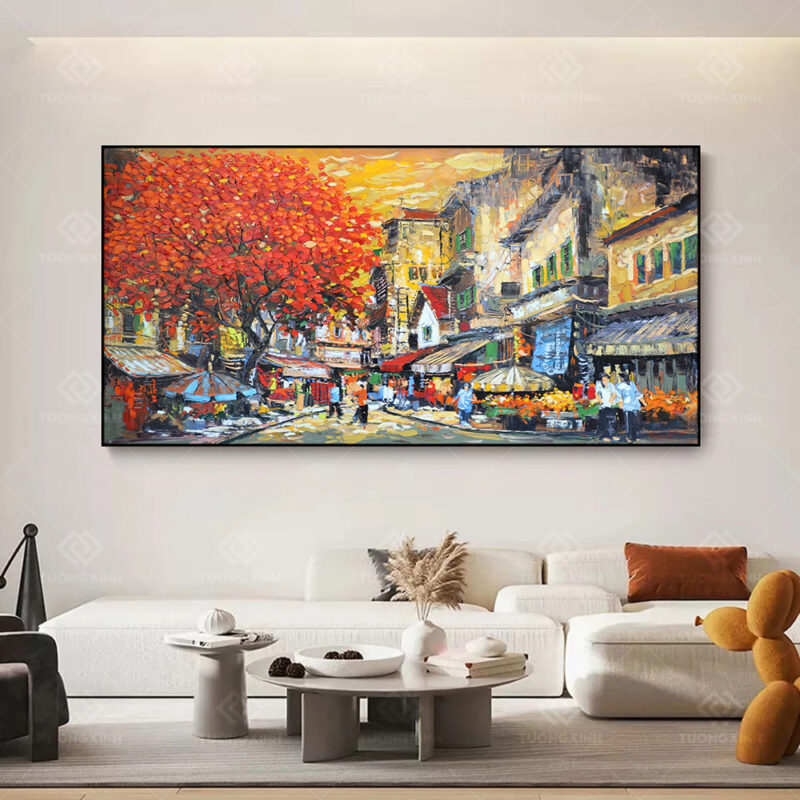 Tranh tráng gương Art phố thu TG3671