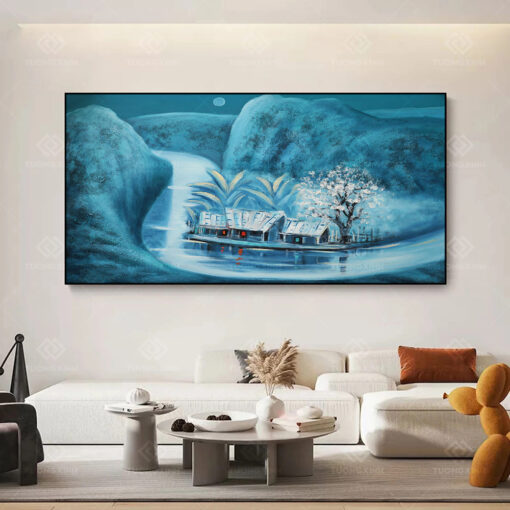 Tranh tráng gương Art sông núi quê mình TG3672