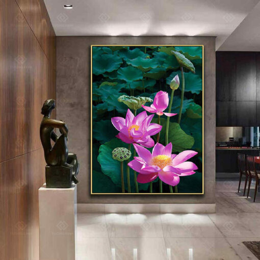 Tranh treo tường hoa sen nghệ thuật TG3545