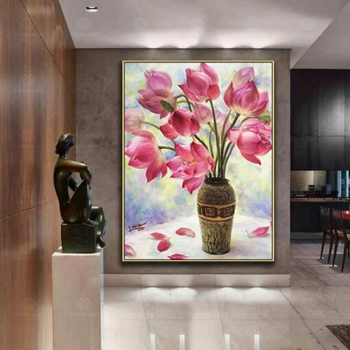 Tranh treo tường hoa sen nghệ thuật TG3546